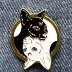 *2 for $13* Yin and Yang Black & White Kitty Pin